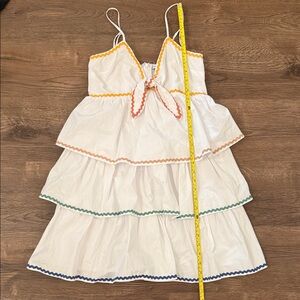 English Factory White Dress with Multicolor Trim XS